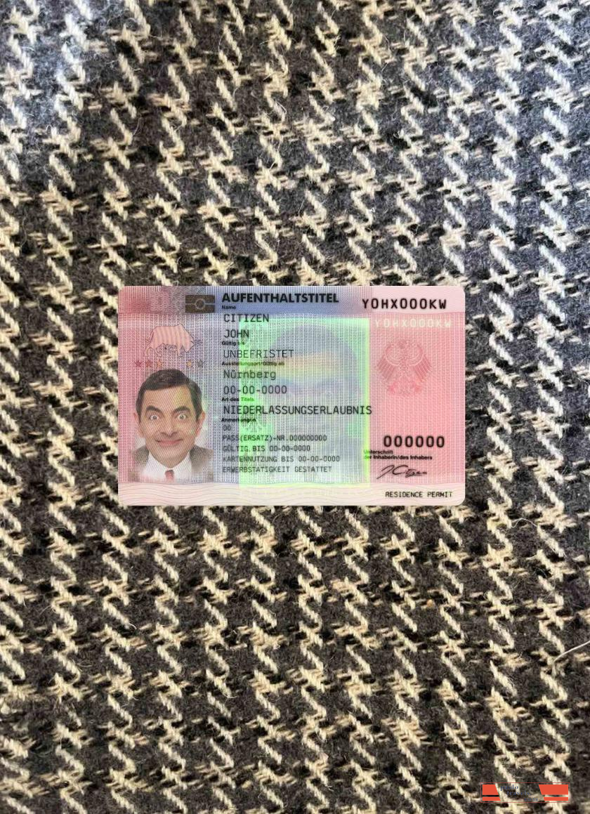 Germany residence permit card photolook FRONT PSD template